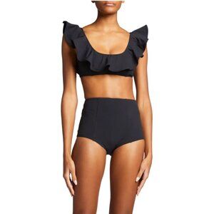 Ulla Johnson Corsica Bikini Bathing Swim Suit Womens XL Black High Waisted Set